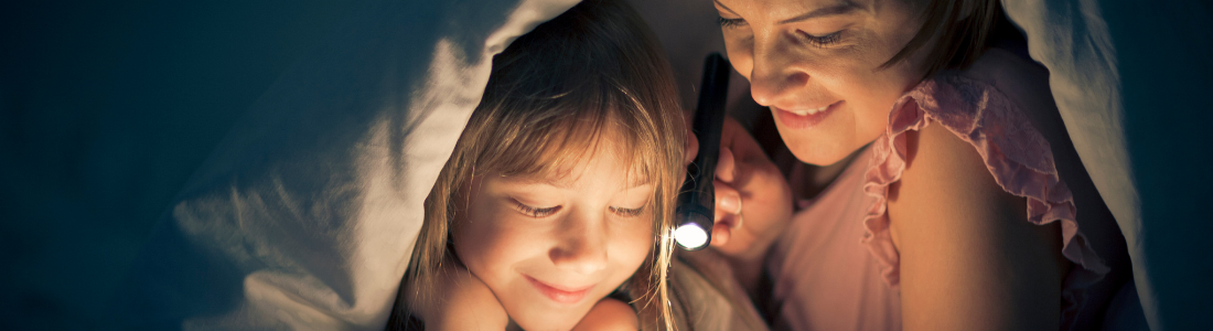 Parent’s voice at bedtime brings calm and security for toddlers.