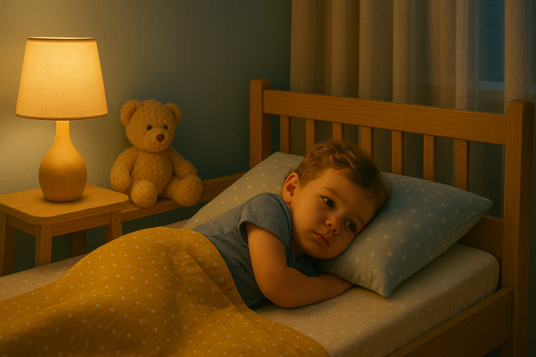 Highlights how daytime stress affects kids sleep health at night.