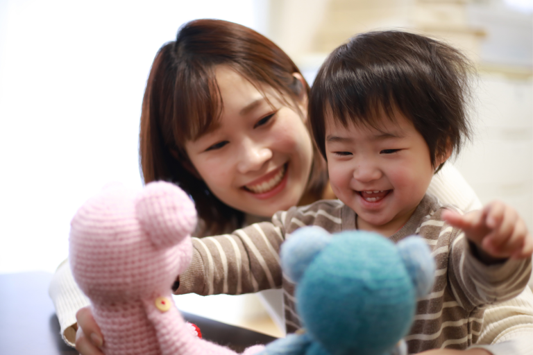 Toddler play and sleep using calming imaginative play before bedtime.