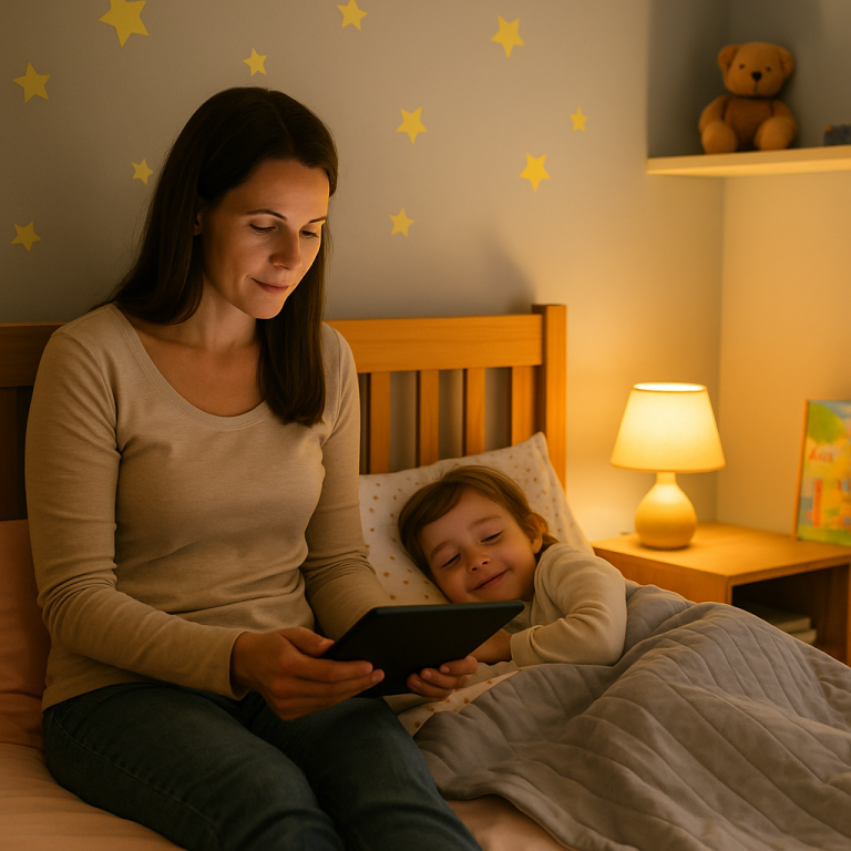 Photo representing how bedtime stories activate calm and relaxation during bedtime routine.