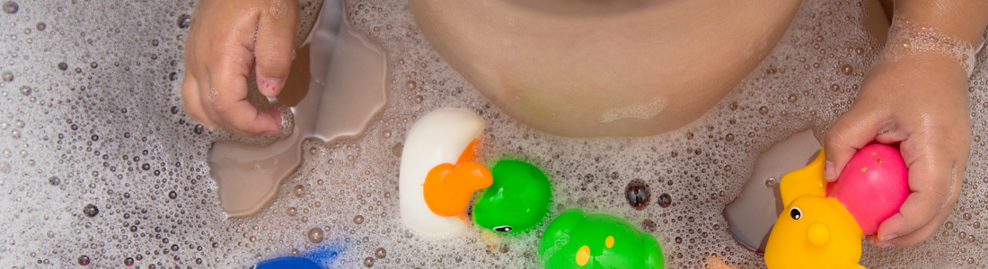 Toddler bedtime routine starting with a bath.